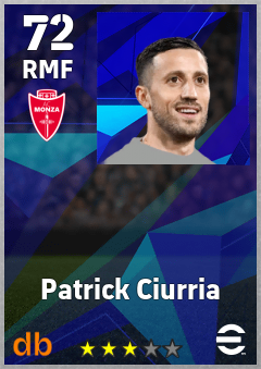 Patrick Ciurria — RMF, OVR 72, MAX 72