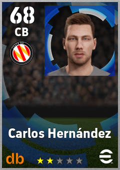 Carlos Hernández — CB, OVR 68, MAX 68