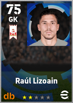 Raúl Lizoain — GK, OVR 75, MAX 75