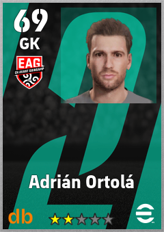 Adrián Ortolá — GK, OVR 69, MAX 69