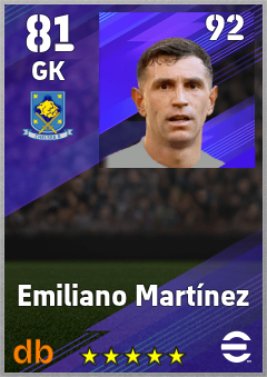Emiliano Martínez eFootball player card