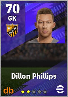 Dillon Phillips — GK, OVR 70, MAX 70