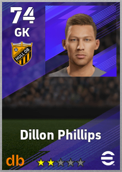 Dillon Phillips — GK, OVR 74, MAX 74