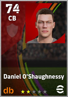 Daniel O'Shaughnessy — CB, OVR 74, MAX 74