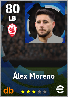 Álex Moreno — LB, OVR 80, MAX 87