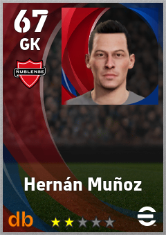 Hernán Muñoz — GK, OVR 67, MAX 67