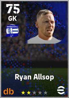 Ryan Allsop — GK, OVR 75, MAX 75