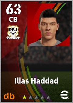 Ilias Haddad — CB, OVR 63, MAX 63