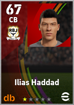 Ilias Haddad — CB, OVR 67, MAX 67