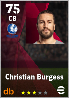 Christian Burgess — CB, OVR 75, MAX 75
