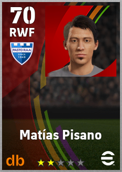 Matías Pisano — RWF, OVR 70, MAX 70