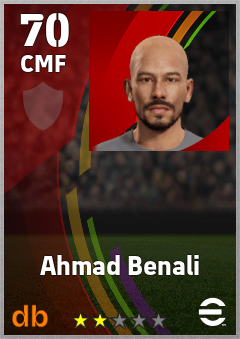 Ahmad Benali — CMF, OVR 70, MAX 70