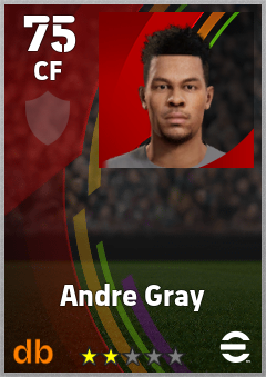 Andre Gray — CF, OVR 75, MAX 75