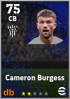 Cameron Burgess — CB, OVR 75, MAX 75