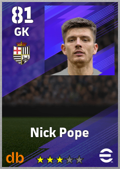 Nick Pope — GK, OVR 81, MAX 89