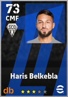 Haris Belkebla — CMF, OVR 73, MAX 73