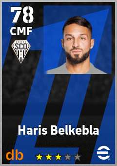 Haris Belkebla — CMF, OVR 78, MAX 78