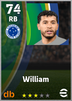 William — RB, OVR 74, MAX 74