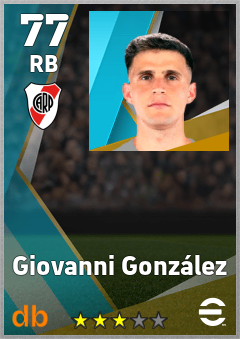 Giovanni González — RB, OVR 77, MAX 77