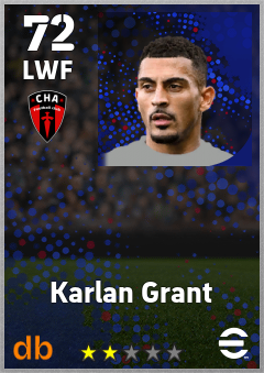 Karlan Grant — LWF, OVR 72, MAX 72