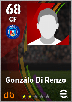 Gonzálo Di Renzo — CF, OVR 68, MAX 68