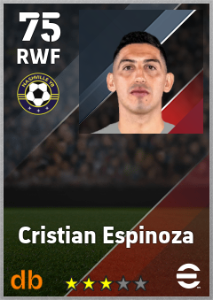 Cristian Espinoza — RWF, OVR 75, MAX 75
