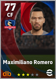 Maximiliano Romero — CF, OVR 77, MAX 77