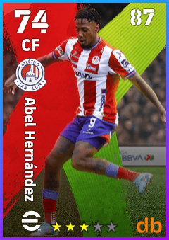 Abel Hernández — CF, OVR 74, MAX 87
