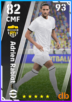 Adrien Rabiot — CMF, OVR 82, MAX 93