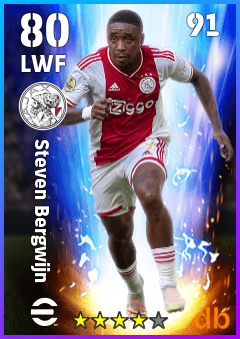 Steven Bergwijn — LWF, OVR 80, MAX 91
