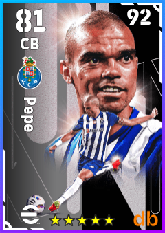 Pepe — CB, OVR 81, MAX 92