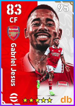 Gabriel Jesus — CF, OVR 83, MAX 95