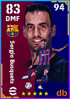 Sergio Busquets — DMF, OVR 83, MAX 94