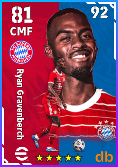 Ryan Gravenberch — CMF, OVR 81, MAX 92