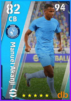 Manuel Akanji — CB, OVR 82, MAX 94