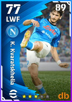 K. Kvaratskhelia — LWF, OVR 77, MAX 89