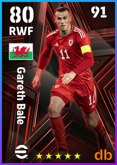 Gareth Bale — RWF, OVR 80, MAX 91