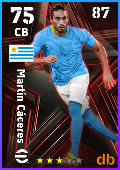 Martín Cáceres — CB, OVR 75, MAX 87