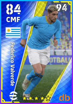 Federico Valverde — CMF, OVR 84, MAX 94