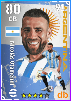 Nicolás Otamendi — CB, OVR 80, MAX 91