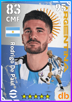 Rodrigo De Paul — CMF, OVR 83, MAX 95