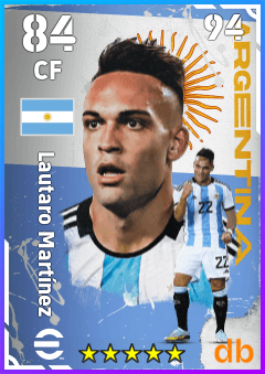 Lautaro Martínez — CF, OVR 84, MAX 94