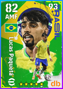 Lucas Paquetá — AMF, OVR 82, MAX 93