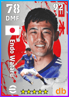 Endo Wataru — DMF, OVR 78, MAX 92