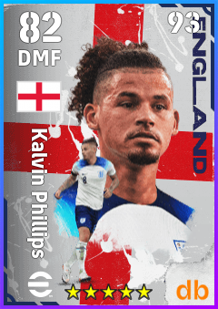 Kalvin Phillips — DMF, OVR 82, MAX 93