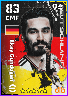 İlkay Gündoğan — CMF, OVR 83, MAX 94