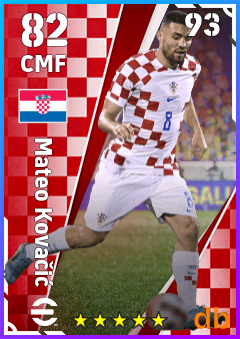 Mateo Kovačić — CMF, OVR 82, MAX 93