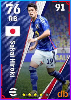Sakai Hiroki — RB, OVR 76, MAX 91