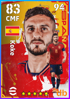 Koke — CMF, OVR 83, MAX 94