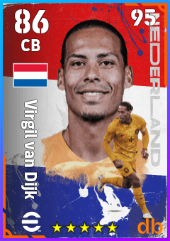 Virgil van Dijk — CB, OVR 86, MAX 95